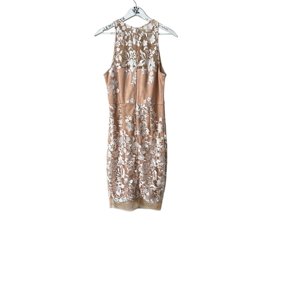 Betsey Johnson Embroidered Mesh Illusion Dress In Nude Ivory Size 4 NWT - Picture 5 of 8